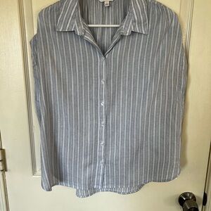 Banana Republic Blue Striped Casual Shirt
